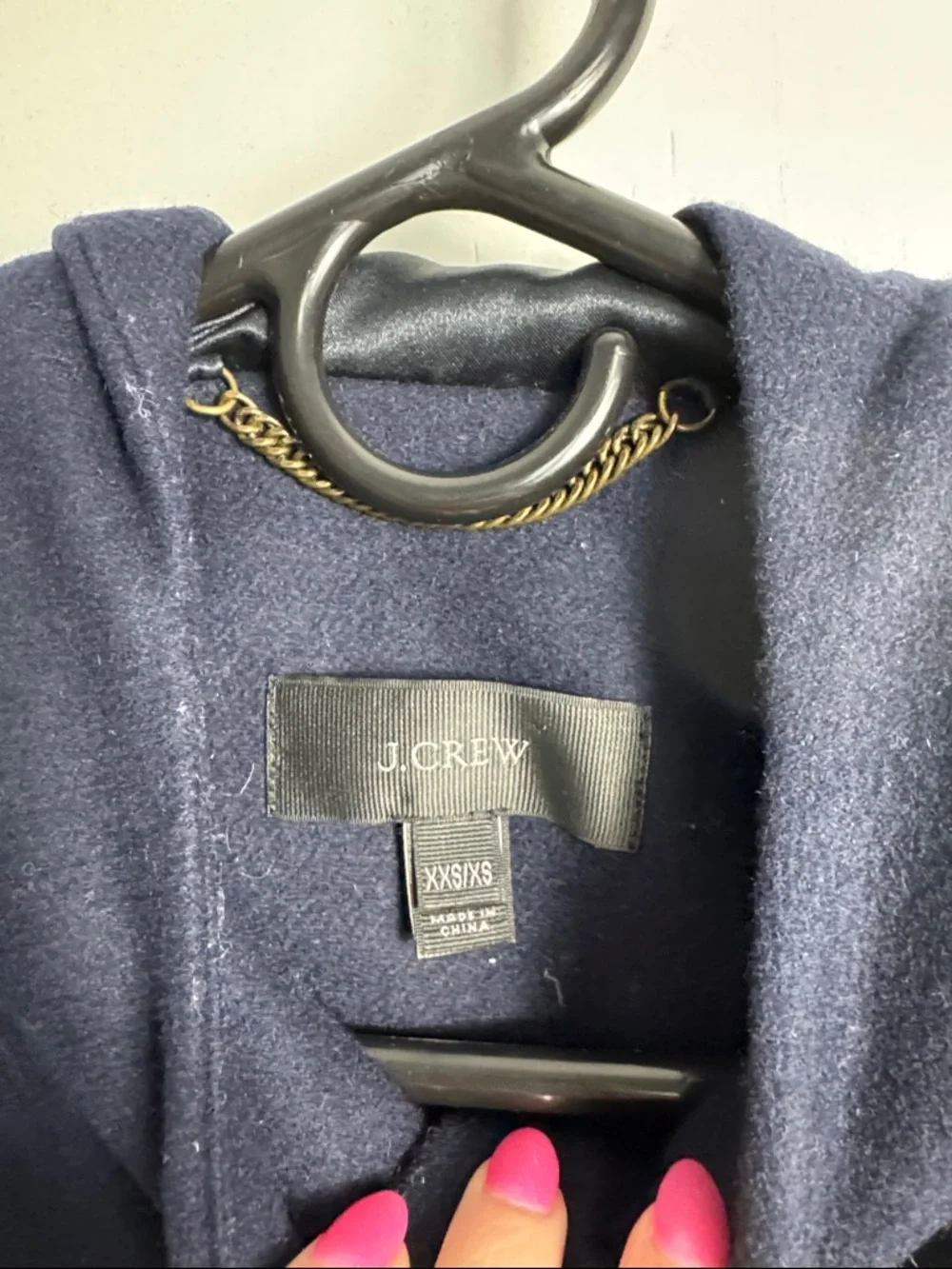 J Crew Cape Poncho Wool Cashmere Toggle‎ Coat Navy Size XXS/XS - Picture 12 of 12